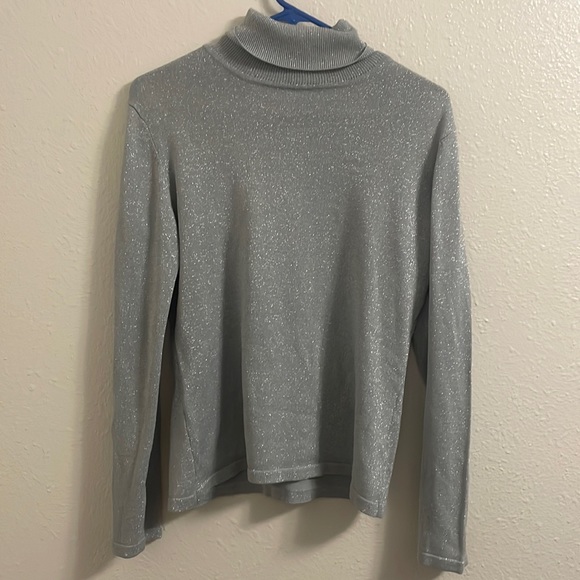 J. Crew Tops - Vintage Silver Sparkle Turtle Neck Danielle Martin